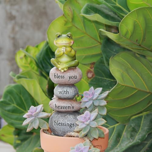 Garden Yoga Frog Statue Decor Meditation Zen Yoga Frog Figurines for Home and Garden Decoration (Multicolor)