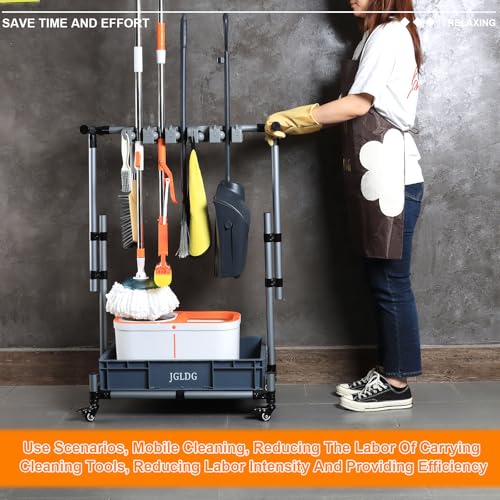 Freestanding Mobile Cleaning Tool Storage Rack (Medium)