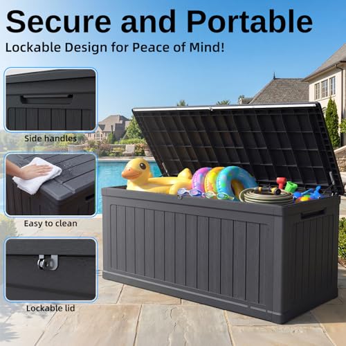 320 Gallon Outdoor Storage Deck Box (Black / 320 Gallon)