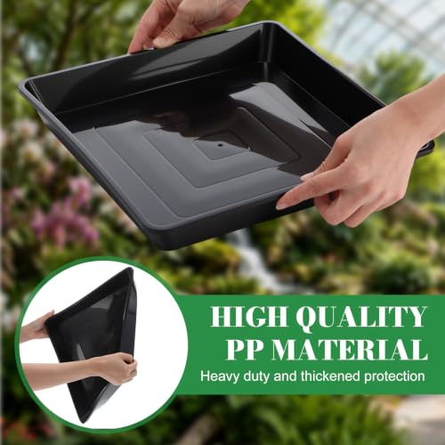 6 Pack Plastic Plant Saucer (Square / 14 Inch / Black)