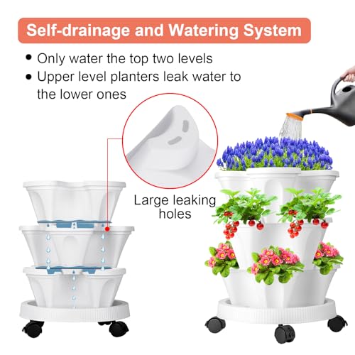 Vertical Planter Tower (White / 3 Tier)