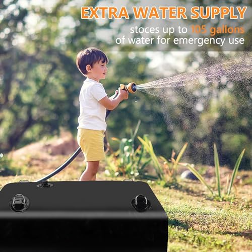 Water Tank Water Storage Bladder (Black / 105 Gallon)
