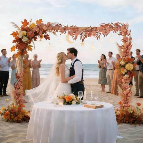 Artificial Silk Eucalyptus Vine Fall Garland with Willow Leaves 2P (Eucalyptus Leaf Orange)