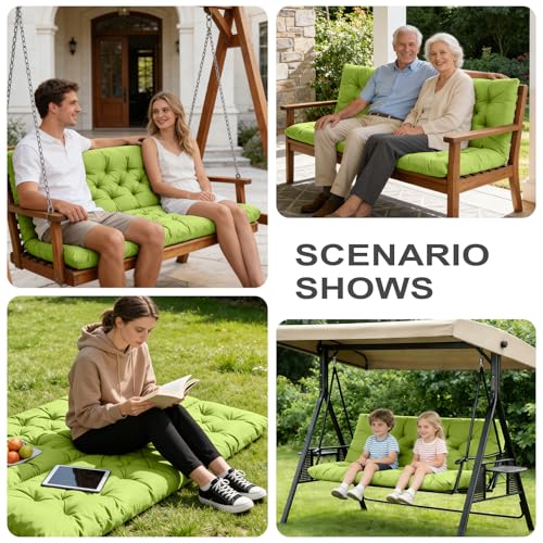 Porch Swing Cushions (Grass Green / 47x 40 inches)