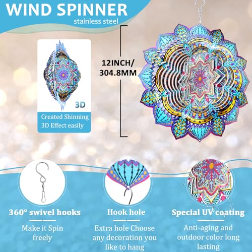 Wind Spinner Mandala Colorful Lily (009-9bule Mandala Colorful Lily)