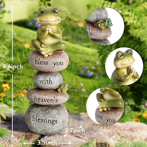 Garden Yoga Frog Statue Decor Meditation Zen Yoga Frog Figurines for Home and Garden Decoration (Multicolor)