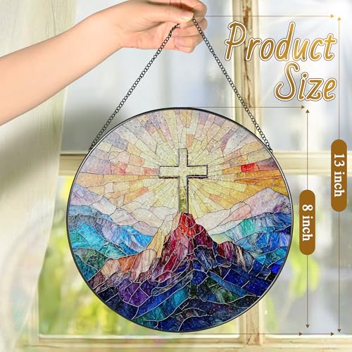 Stained Glass Suncatcher (Religious Cross)