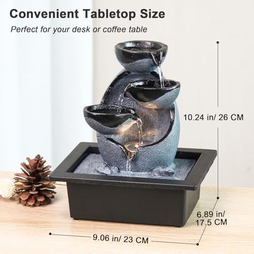 Tabletop Water Fountain with LED Lights (A)
