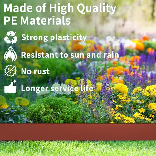 Landscape Edging 4in Garden Edging Borders No Dig 33ft (Brown / 4in x 33ft)