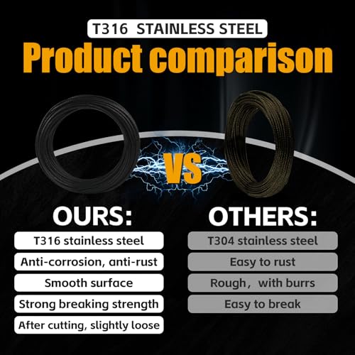 1 8" Black T316 Stainless Steel Cable Railing 1000 FT (1000FT / 1/8" black stainless steel cable)