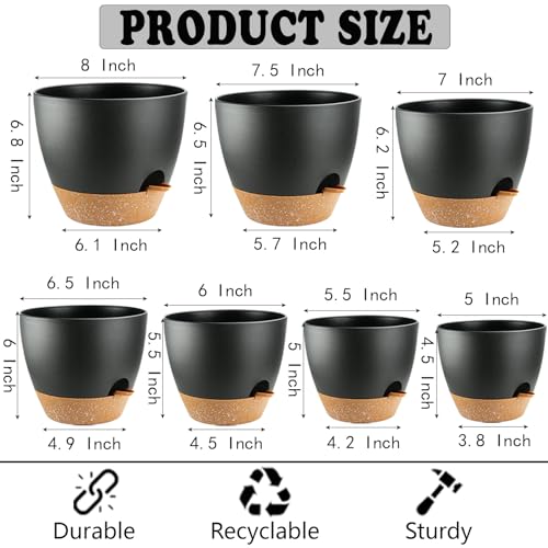 Indoor Pots For Plant Self Watering Plant Pots For Lazy People (7 Count)