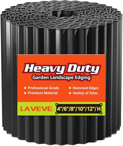 Corrugated Metal Garden Edging 6" x 20Ft (Black)