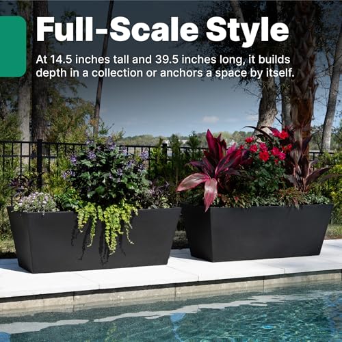 Tremont Trough Planter 2 (Onyx Black / 2-Pack / Trough)