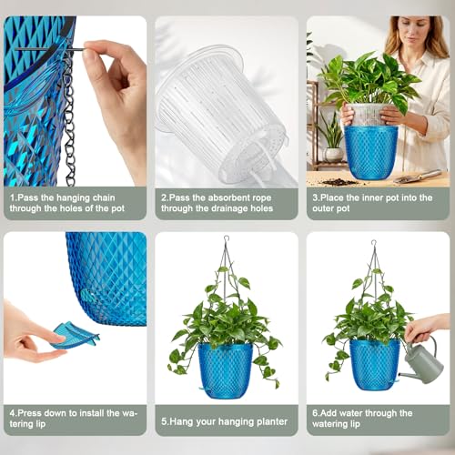 Hanging Planters for Indoor Plants (Klein Blue / 7.2in)