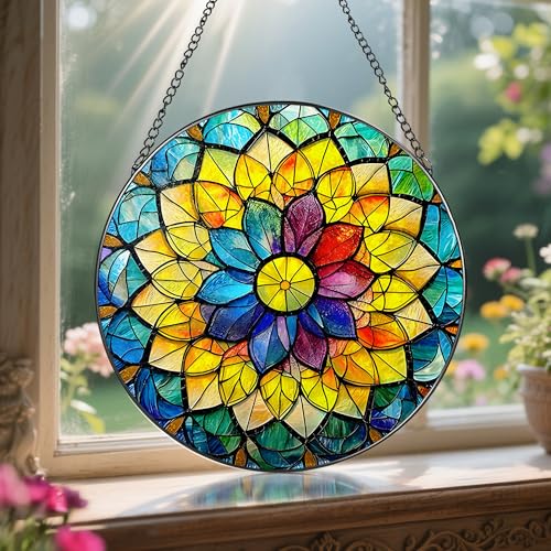 8'' Rainbow Mandala Sun Catcher Ornament (Rainbow Mandala)