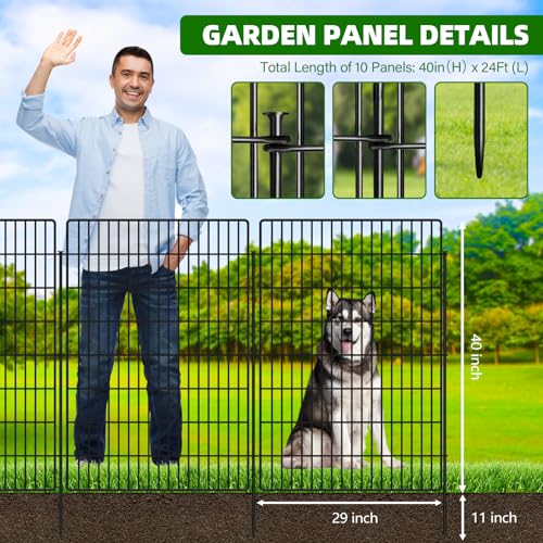 10 Panels Garden Fencing Animal Barrier (40in(H))