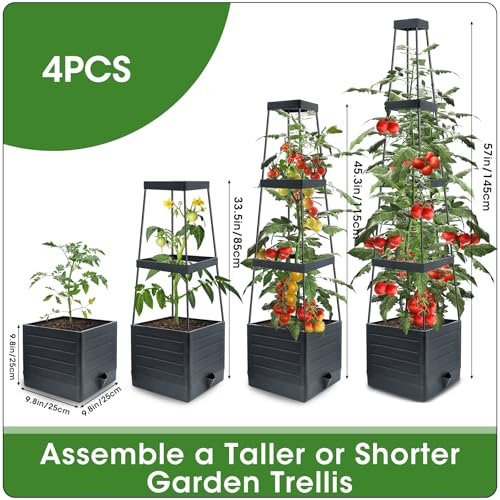 Tomato Planter Boxes with Trellis Outdoor