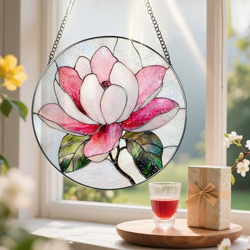 8 Inch Stained Glass Ornament (Magnolia)