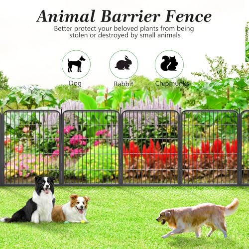 Garden Fence with Gate Metal Fencing Outdoor for Yard