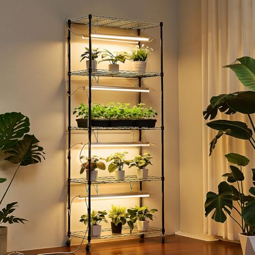 Plant Shelf with Grow Light (3 Mode Automatic Timer / 5-Tier)