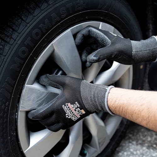 12 Pack Safety Performance Series Construction Mechanics Wrinkle Latex Work Gloves (XX-Large (12 Pairs) / Black)