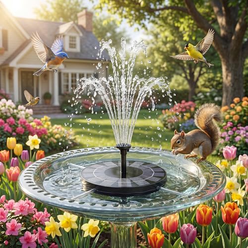 Solar Fountain 2.5W Floating Water Pump with Anti (Black(2.5w))