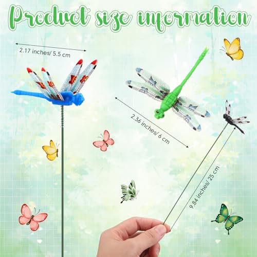 200 Pcs 3D Dragonfly Garden Stakes (2.36")