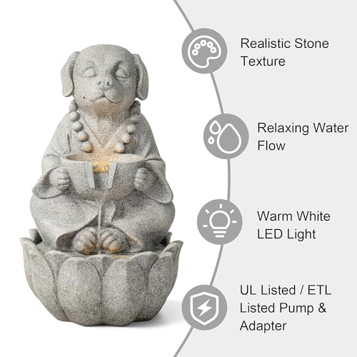Water Fountain Outdoor (Concrete Dog / 22"H)