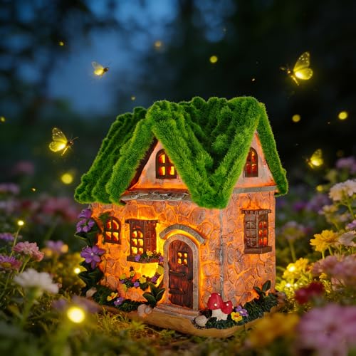 Solar Powered LED Fairy Garden Cottage (Fairy Garden Cottage)