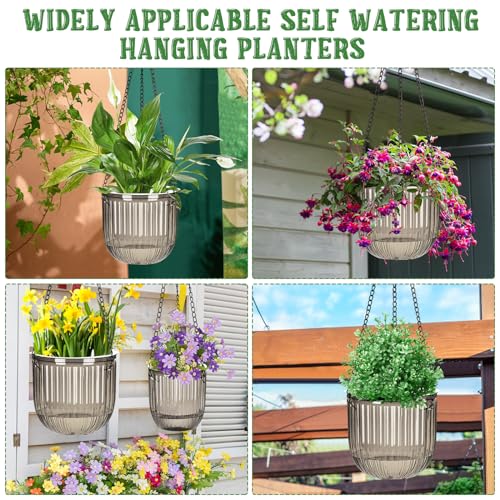 4 Pcs 6.5'' 4.5'' Hanging Self Watering Pot for Indoor Plant (4 Count)