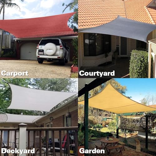 20'x20' Sun Shade Sail Rust Red Curved Rectangle Customizable (Rust Red / 20'X20' custom)