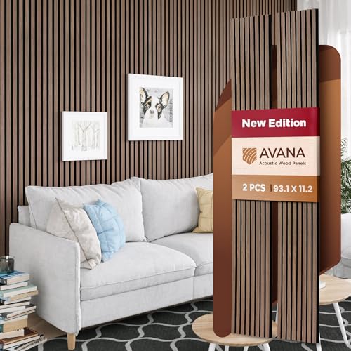 Acoustic Wood Wall Panels (Traditional Walnut / 94X11 (2 PCs))