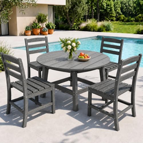 Patio Dining Table Set (Grey / 4-Seat(5PCS)42.52"Table)