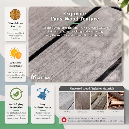 134 Gallon Outdoor Deck box w (Wood-Grain Deck Box / 134 Gallon / Wood-Grain Gray)