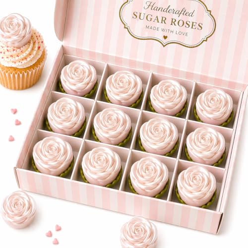 Metallic Edible Lumniscent Pearl Roses (Pearl)