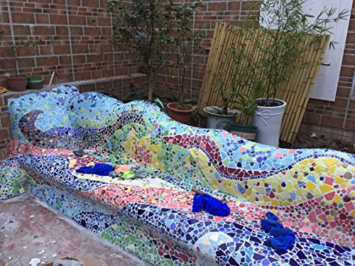 500g 1.1lb Random Color Irregular Ceramics Mosaic Tiles (16 Ounce)