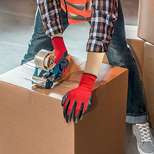 Nitrile Coated Work Gloves for Men & Women (12 Count)
