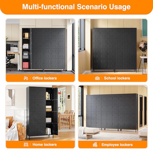 Metal Locker Storage Locker (Black(4 Legs) / 12 Doors-Wide-71")