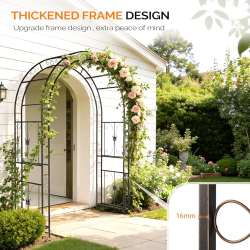 Garden Arbor Arch Archway for Wedding Ceremony Party (Bronze / 7.9 FT)