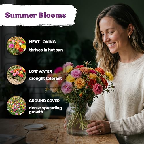 15 000 Mix Moss Rose Heirloom Annual Flower Seeds