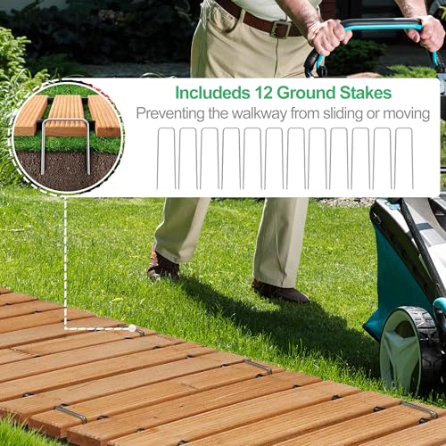 12' Wooden Garden Pathway (12ft (L) x 22in (W) / Natural-straight)