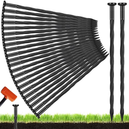 300 Pcs 8 Inch Black Landscape Edging Stakes (Black / 10 Inch)