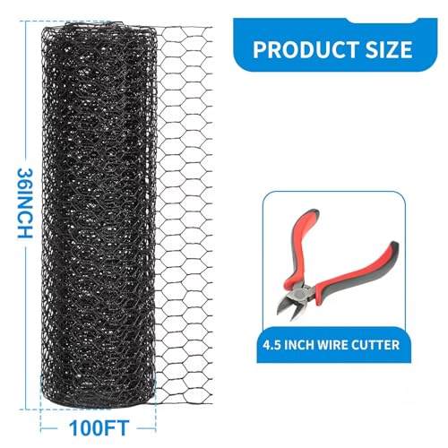 1 2 Inch Black Wire Mesh Roll (20 Gauge-1/2 Inch-36'' x100')