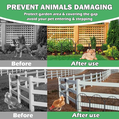 30 Pack Decorative Garden Fence (Black / 17 in(H))