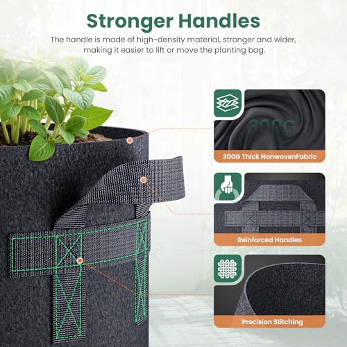 10 Pack 3 Gallon Grow Bags (10 Count)
