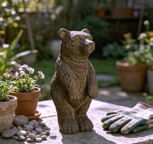 Rustic Bear Statue Shelf Decor (Black-brown)