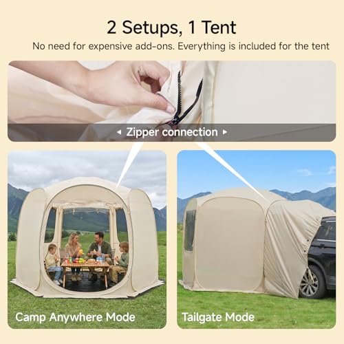 5 Person Pop Up SUV Tent (8.6'x8.6'x6.7'H)