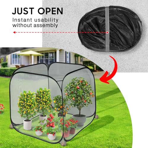 2Pc Pop Up Mesh Plant Cover (Black / 2 pieces)