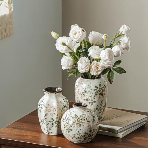 Ceramic Flower Small Vase for Home Decor (19-green)
