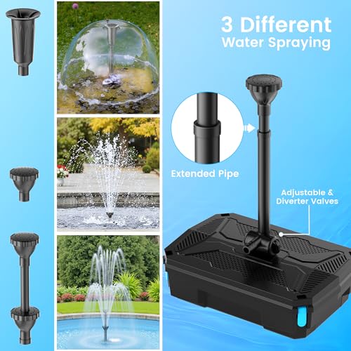 Pond Filter Pump Fountain Kits with UV Clarifier (660GPH with U-V Light)